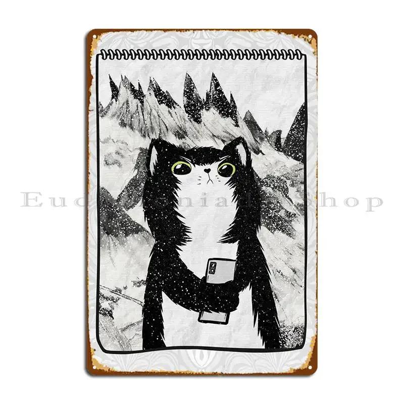 Cats And Mountains Hike Metal Sign Decoration Living Room Living Room Designs Garage Tin Sign Poster 20x30cm（7.8x11.8inch）