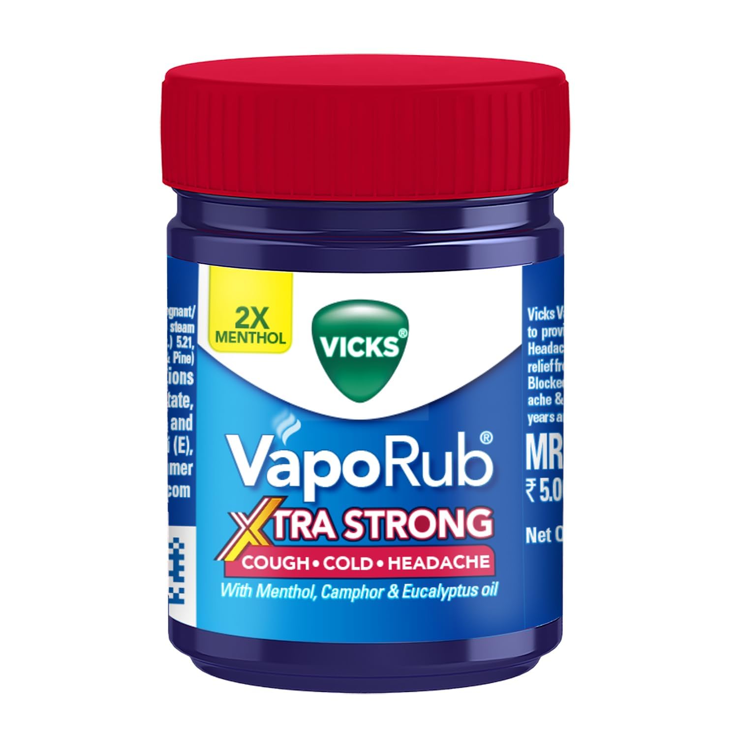 Vicks VapoRub Экстра Сильный 25 мл Упаковка 1 Охлаждающая мазь для облегчения кашля, простуды и головной боли