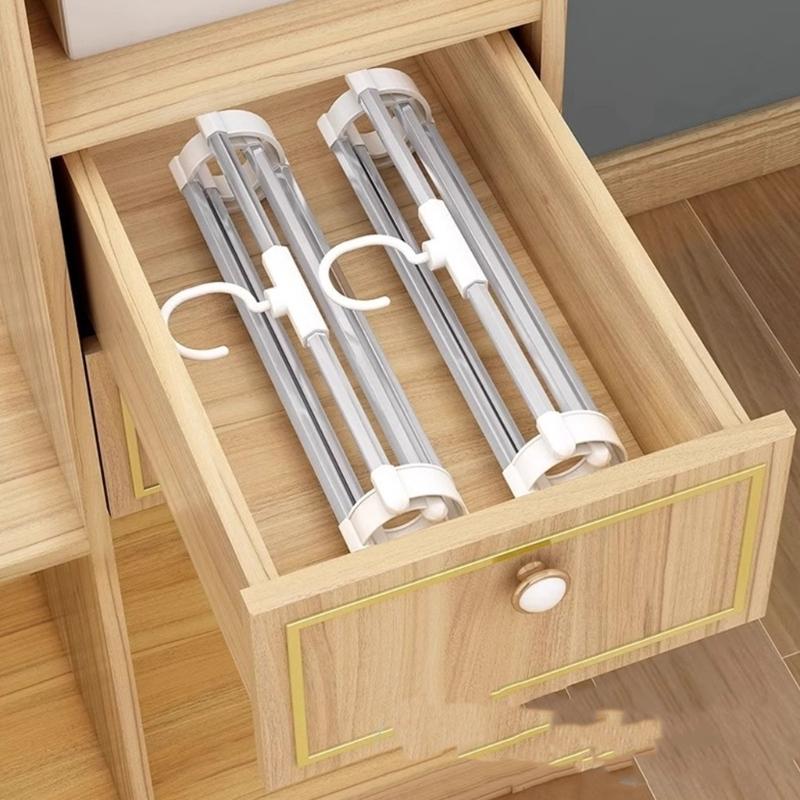 Functional Stackable Clothes Holder for Pants Solid Metal Frame with Protective Clasps