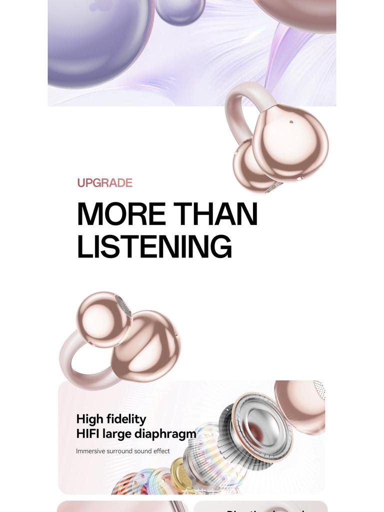 Smart M106 Heart-shaped Open Ear Clip Bluetooth Earphones