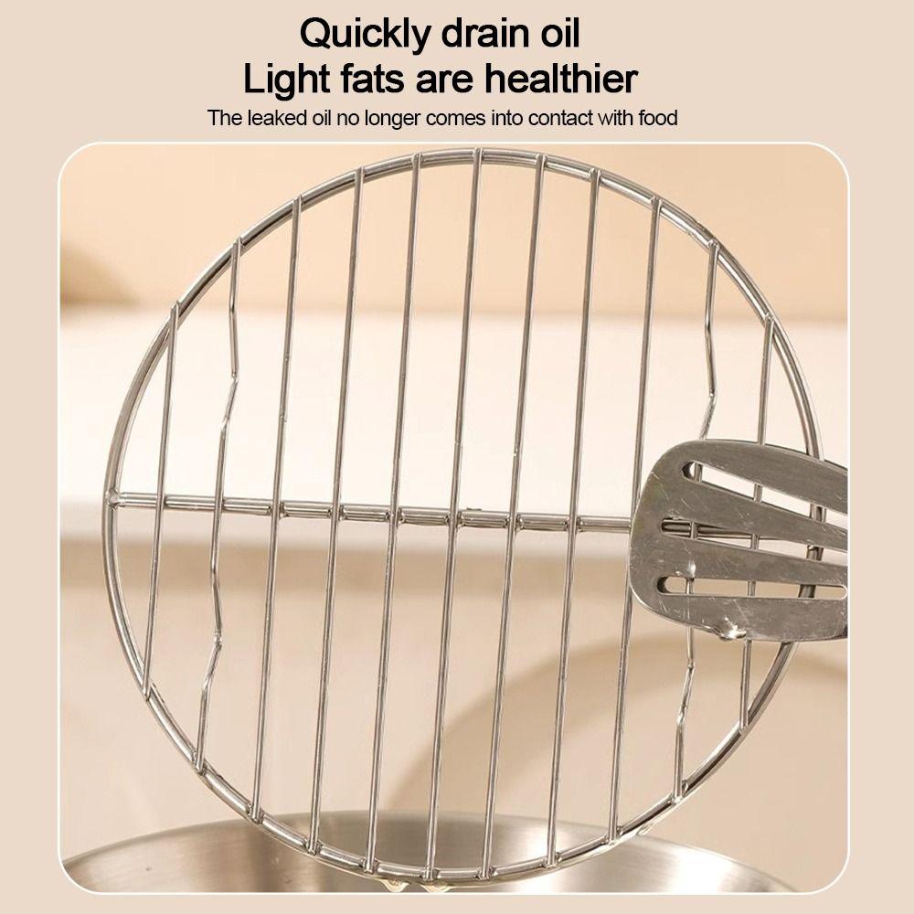 Kulatý čtvercový Cooking Rack 304 Nerezová ocel Zesílený stojan do horkovzdušné fritézy s mřížkou na nožičkách Gril Domácí kuchyně Trouba Parní hrnec Vařič