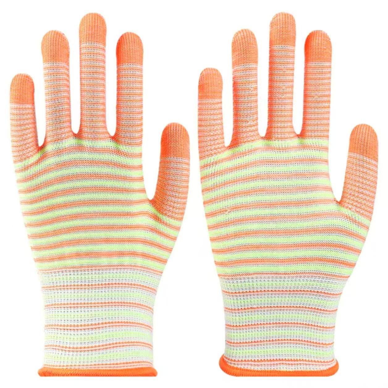 

1 пара дышащих рабочих перчаток, устойчивых к колючкам, нескользящих, износостойких промышленных перчаток, полосатых садовых перчаток 1 Pair оранжевый
