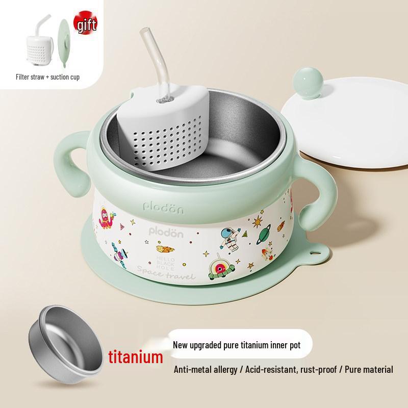 PLODON Insulated Baby Feeding Bowl with Titanium Liner