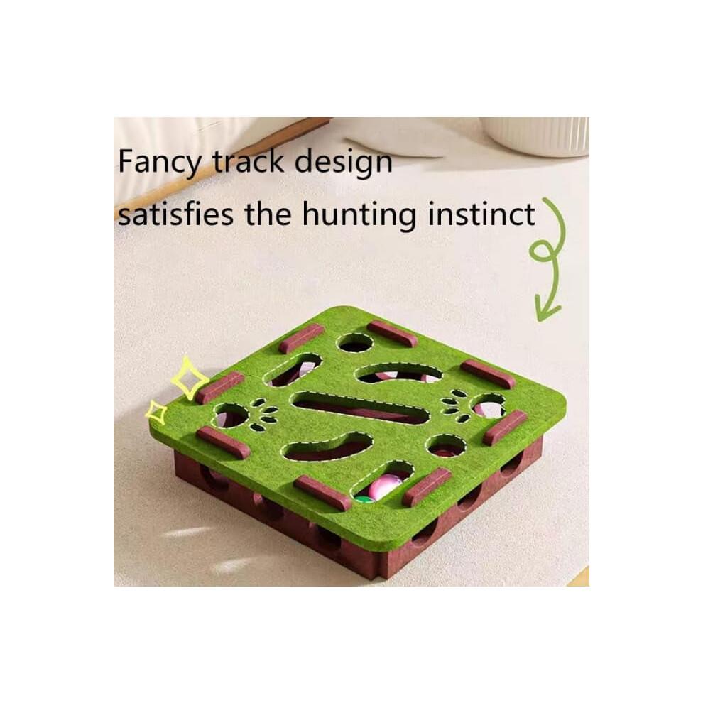 Cat Scratch Puzzle Enrichment Box, Interactive Pet Puzzle Game, with 3 Bell for Indoor Cats Scratching, Stimulate Kittern Energy and Instincts