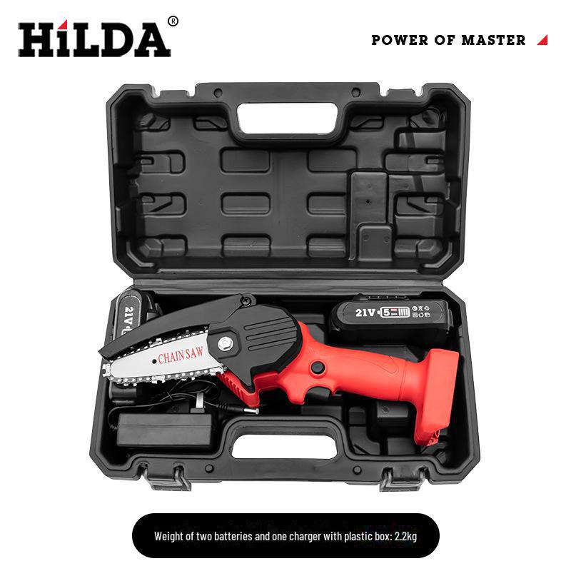 HiLDA Cordless Mini Electric Chainsaw, Rechargeable One-Handed Woodworking and Garden Saw