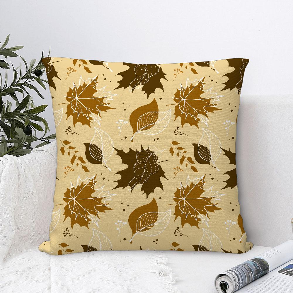 Fall Maple Leaf Print Pillow Case Sofa Decorative Home Double-sided Print Plush Square Throw Pillow Covers Cushion Decor Cover