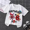 Marvel Spiderman Kids Birthday Party Tshirts Baby Number 1-9 T-Shirt Children Fashion Tops Tees Boys TShirt Parent Child Clothes