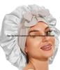 Cuffia in Raso Extra Large per la Cura dei Capelli - Cuffia da Notte con Fiocco per Donne