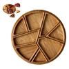 Holz Serviertablett Unterteilt 8 Fächer Snack Dessert Platte Lebensmittelgeeignet Sicher Runde Servierplatte für Vorspeisen Nüsse Dips Picknick Camping