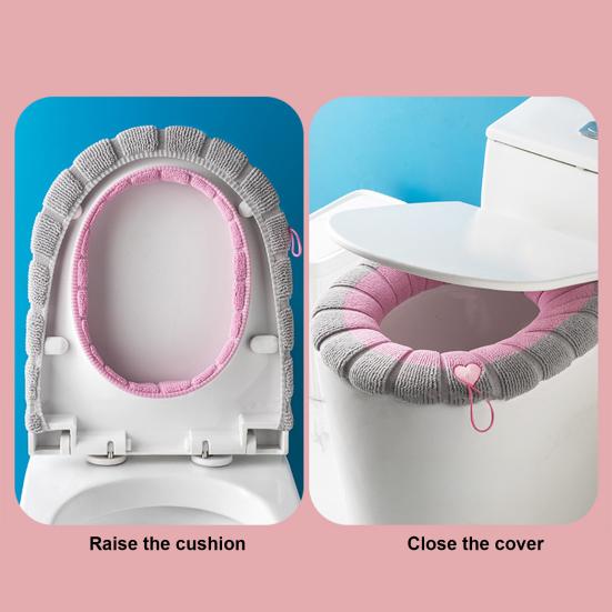 1/4Pcs Toilet Seat Covers Stretchable Thick Soft Padded Toilet Seat Warmer Cushion with Handle
