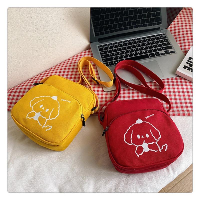 Japonský Harajuku styl kreslená plátěná taška korejská minimalistická crossbody peněženka pro studenty