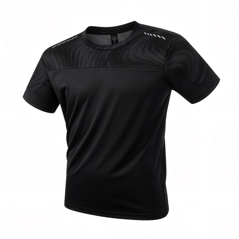 Outdoor Elastic Ice Silk Short-sleeved Men's Loose, Comfortable And Casual Dropped Shoulder Sleeve Ice Silk T-shirt For Men