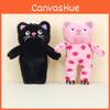 Adorable Plush Cat Keychain Cute Pink And Black Stuffed Animal For Bags And Keys
