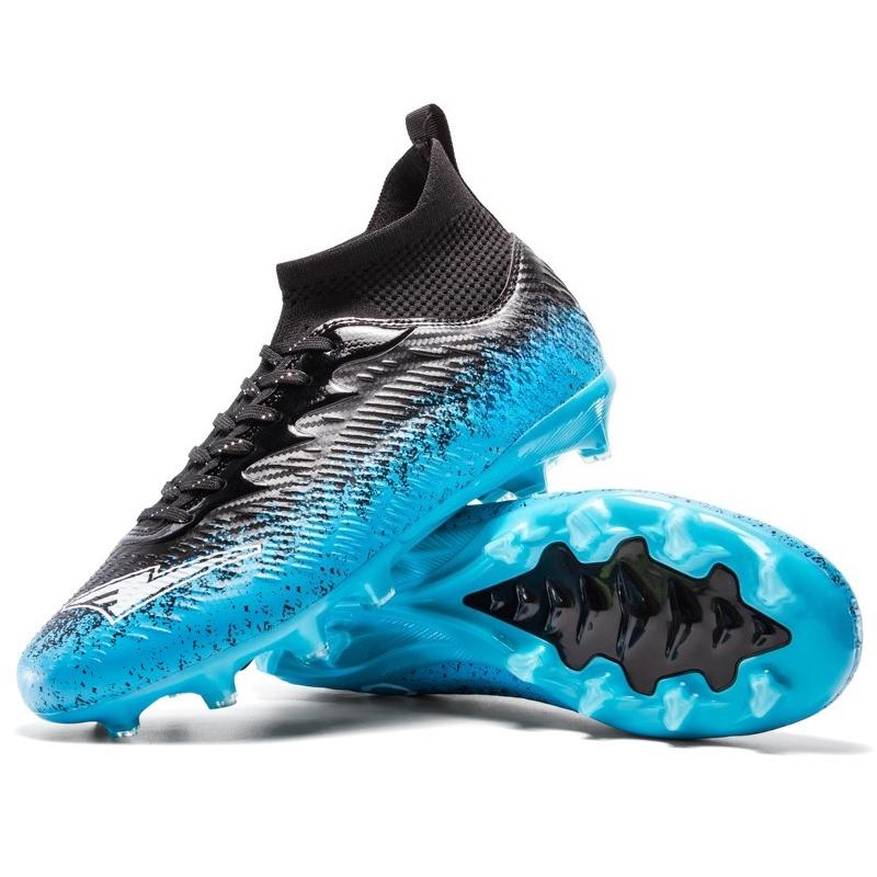 34-46 Men's High-top Large-size Football Shoes Long Nail Anti-slip Resistance TPR Artificial Captain Outdoor Youth Football Boots