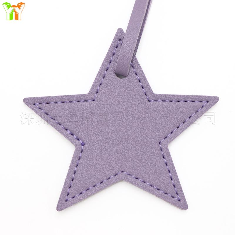 Japanese-Korean Simple Star Pendant Bag Ornament with Leather Lanyard