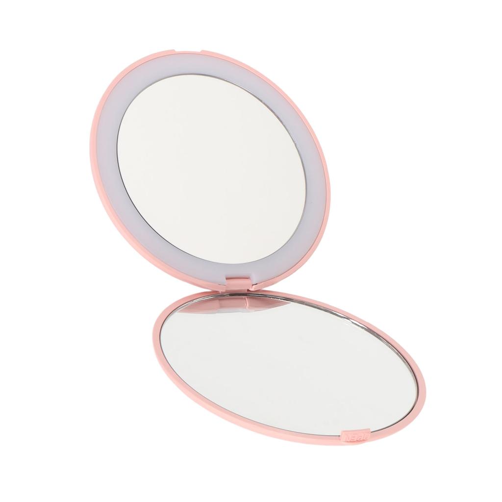 3.5in LED Makeup Mirror Portable 1X 2X Magnification 6500K Folding Handheld Double Sided Lighted Mirror for Travel