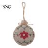 Festive Garland Hanging Supplies Burlap Christmas Ornaments, Rustic Linen Fabric Decoration, Tree Ball Stocking Indoor Party Decorations Star