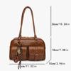 1Pcs Women's Shoulder Bag Retro Solid Color Leather Handbag With Multiple Pockets Large Capacity Comes With Detachable Accessory