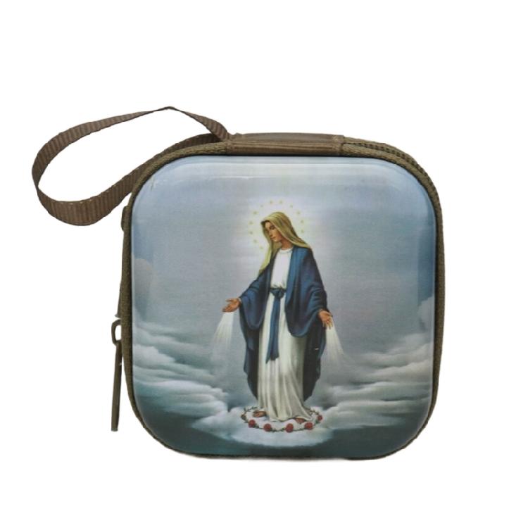 

Catholic Rosary Pouch Religious Jewelry Storage Box Rosary Prayer Bag with Zippers Closures Coin Purses for Earrings
