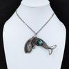 Chrysocolla Pendant Copper Wire Wrapped Pendant Fish Pendant Copper Jewelry Handmade Gemstone Pendant Anniversary Gift Wire Wrapped Jewelry