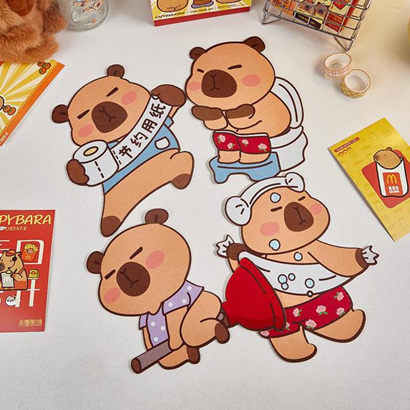 Capybara Toilet Mat Deodorizing Stickers Deodorizing Capybara Deodorizing Stickers Cartoon Toilet Mat Self-Adhesive Deodorizing