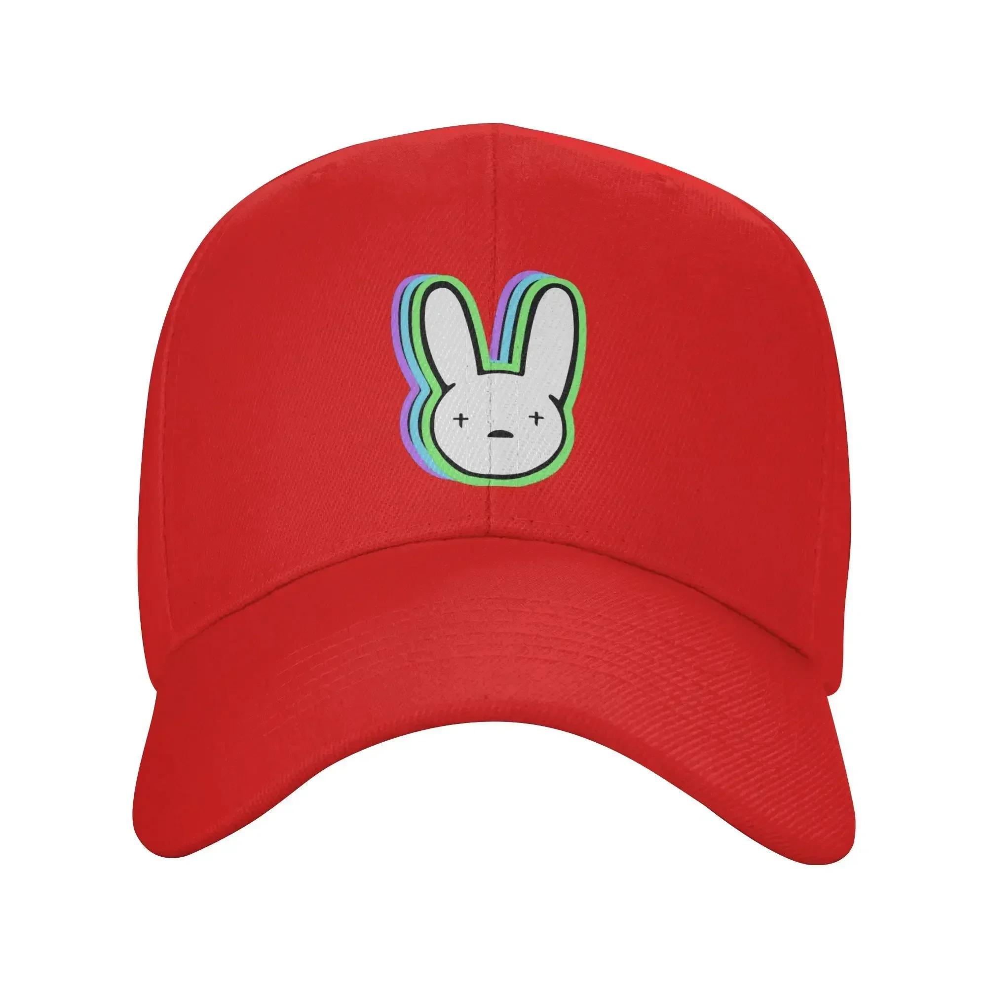 Summer Bad Bunny Logo Baseball Cap Outdoor Gym Classic Custom DIY Sun Hip Hop Hats UnisexTeens Sunscreen Baseball Caps One Size