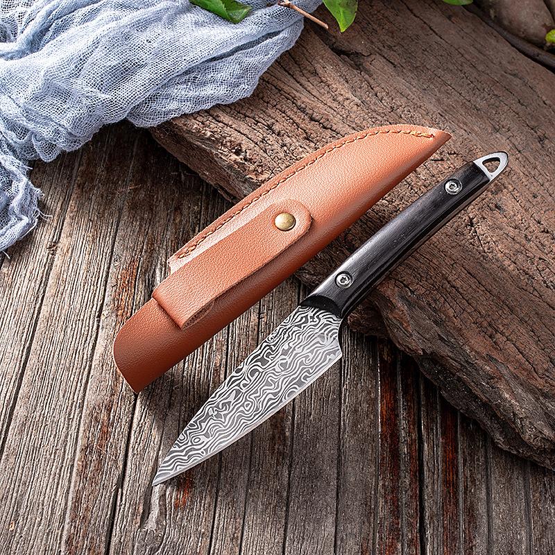 Damascus Pattern Stainless Steel Forged Kitchen Fruit Knife Boning Knife Meat Knife Vegetable Knife Knife