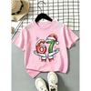 Kids Christmas T Shirt Santa Hold Number 67 Graphic Tee Short Sleeve Toddler Boys Girls Xmas Holiday Top Birthday Party Outfits