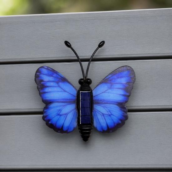 Solar Butterfly Garden Light, Color Changing LED Wall Lamp, Waterproof Outdoor Decoration for Lawn Yard Patio Decor