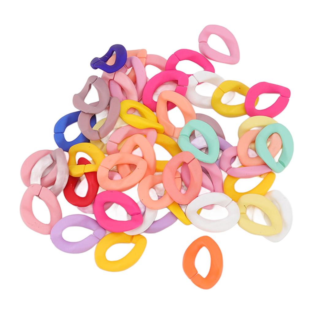 50 Pcs Chain Link Colorful Detachable Acrylic Open Chain Link DIY Jewelry Making Chain Buckle