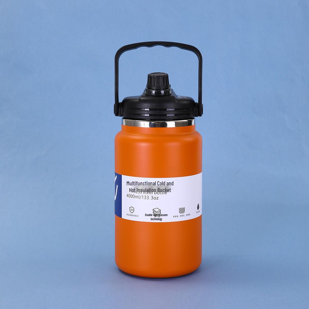 Cross-Border 304 Stainless Steel Large-Capacity Insulated Sports Water Bottle 2.8L