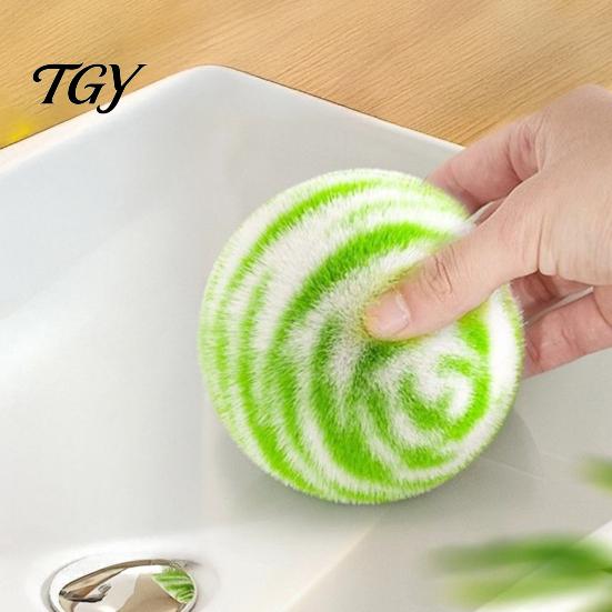 Scrubbing Sponge for Kitchen Non-Scratch Cleaning Scrubber Ball, Gentle Reusable Stain Removal Sponge, Household Dirt Deep Tool Ceramic