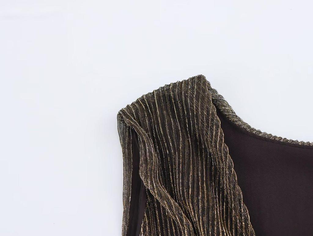 Spring 2025 European & American Style Women's Fashion Deep V-Neck Sleeveless Waist-Hugging Long Dress