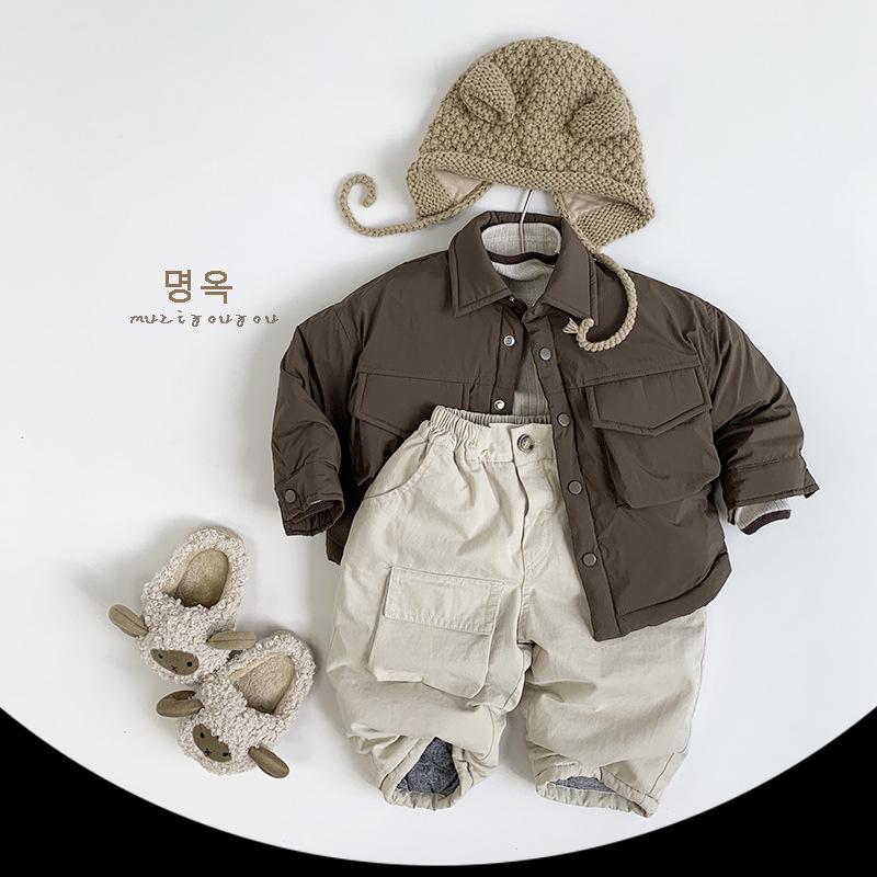 Warm Thick Padded Children Cotton Pants Korean Style Casual Winter Trousers For Boys And Girls