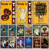 Halloween Plate Metal Tin Signs Shabby Painting Poster Ghost Vintage Wall Art Sticker/Pub/Bar/Home/Casino Wall Decor 20x30cm