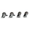 Set of 4 Heavy Duty Swivel Casters with Brakes Top Plate TPR Wheels 2inch