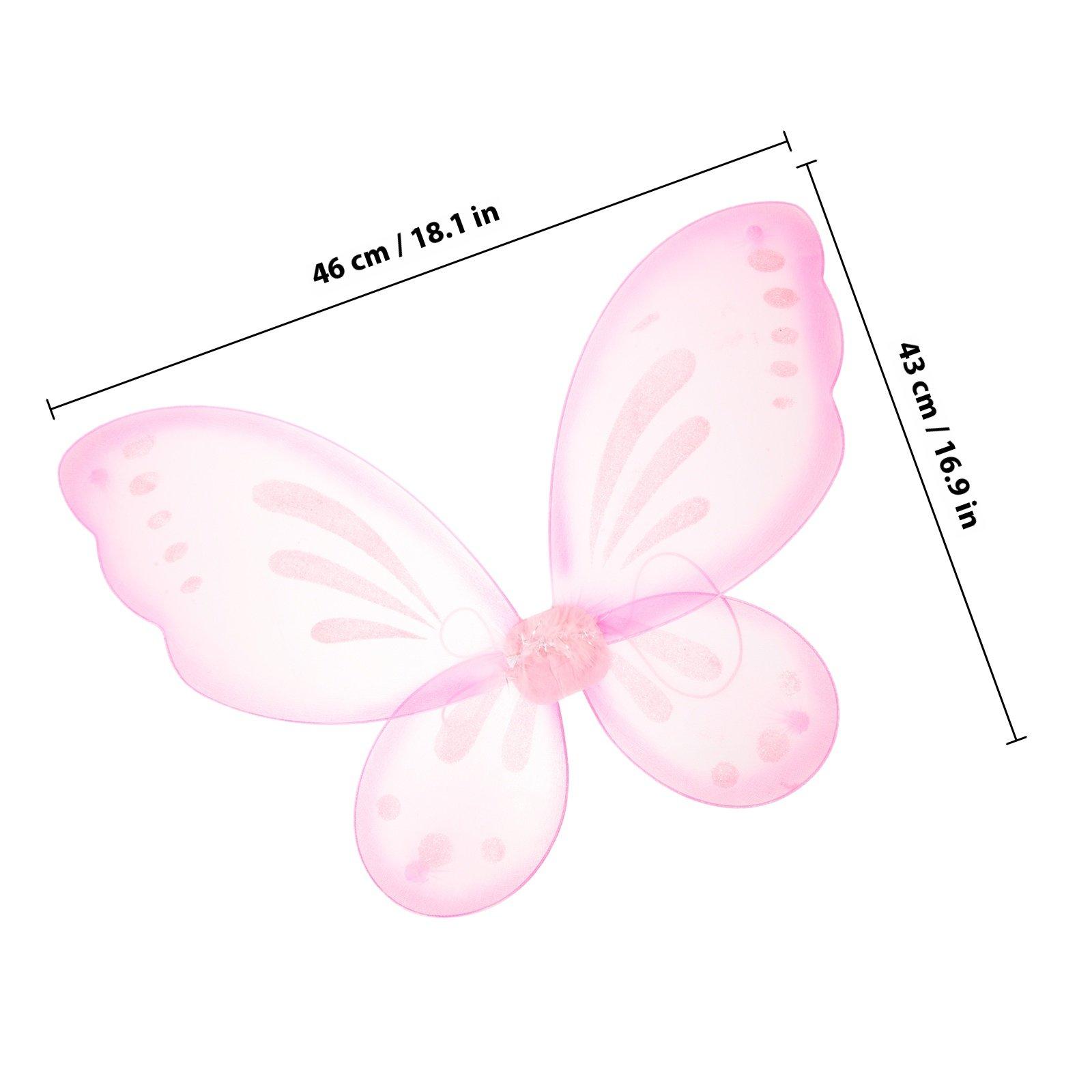 Children Butterfly Wing Cosplay Soft Nylon Material Party Dress Up Attractive Butterfly Costume for Girls Fairy Wing for Girls розовый