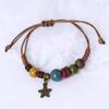 Adjustable Ethnic Ceramic Bracelet Handwoven Beaded Hand Rings Rope Stylish and Versatile Wrist Chains Jewelry Ornament