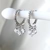 925 Silver SE017 Cubic 3-Layered Ring Earrings