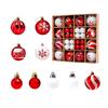 44pcs Christmas Tree Ornament Plastic Ball Decorations For DIY Crafts And Painted Designed Boxes Pendant
