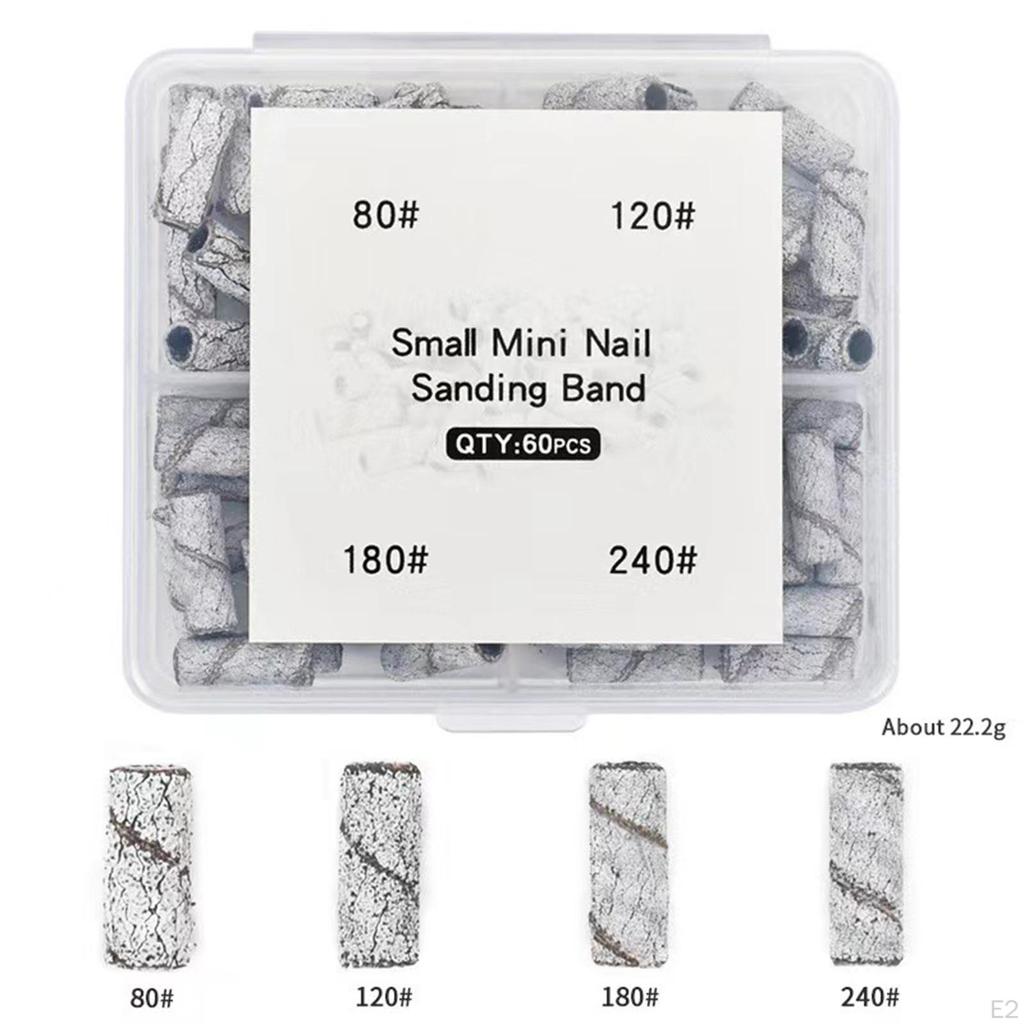 60 Nail Sanding Bands for Professional Manicure Equipment with 3mm Bearings