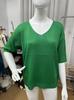 Women's Solid Color Slimming V-Neck Knit Sweaters - European & American Style, Three-Quarter Sleeves