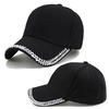 Adjustable Rhinestone Baseball Cap Bling Crystal Edge Outdoor Sun Hat Diamond Brim Cap  Casual Wear