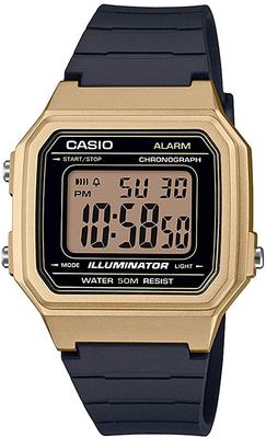 Relógio de Pulso Padrão W-217HM-9A para Homens, Mulheres e Crianças, Meninos e Meninas, Digital, Exibição de Data, Dourado e Preto, Modelo Estrangeiro [Importação Paralela]
