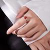 100% 925 Sterling Silver Jewelry Simple Red Onyx Adjustable Wedding Silver Rings for Women Girls Fashion Anel De Prata Bijoux