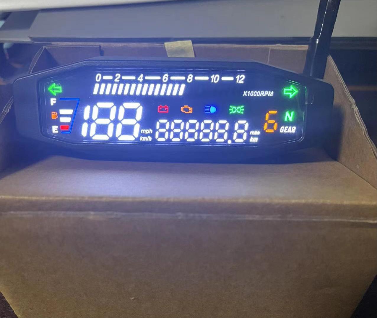 Universal Motorcycle Speedometer Digital Meter LED Tachometer Dashboard Instrument Panel Meter LCD Display