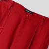 INCERUN Pantaloni a zampa casual da uomo a vita alta con cerniera, doppio strato, patchwork in rete