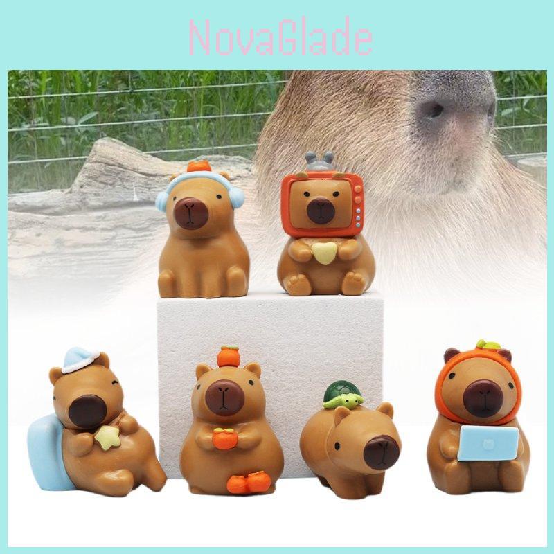 Adorable Capybara Figurine Cute Chubby Water Pig Creative Pvc Collectible Model Set