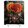 Golden Rose Gemstone Shower Curtain - Luxurious Floral and Crystal Design for a Waterproof and Elegant Bathroom Décor Set