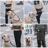 Hands Free Dog Leash Waist Bag Reflective Waist Pouch with Retractable Bungees Poop Bag Dispenser